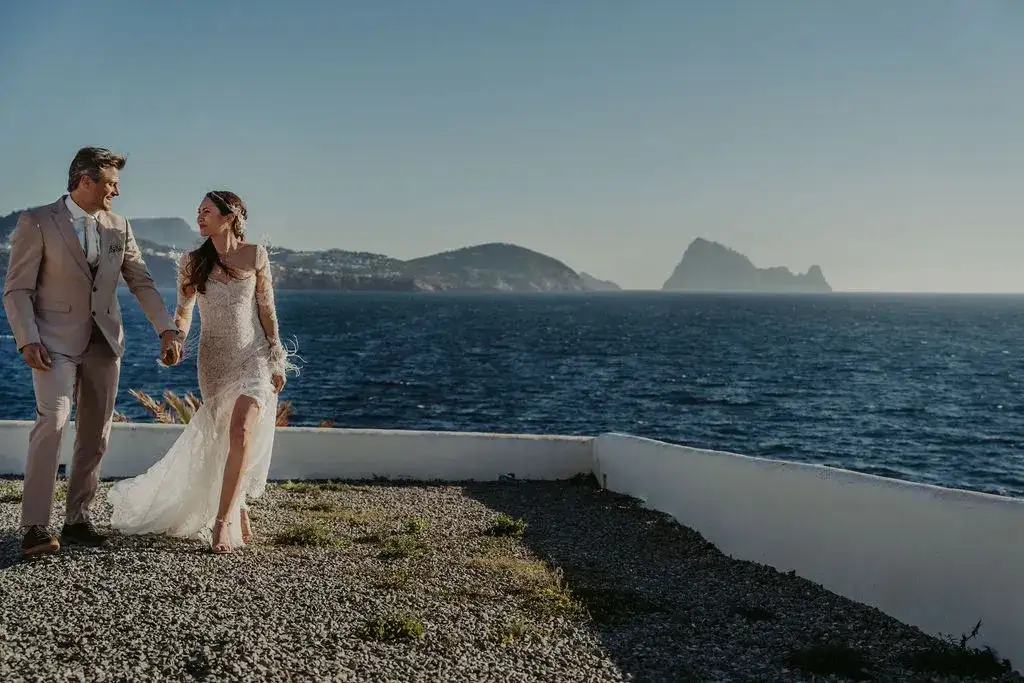 Walking the clifftop, Es Vedrà behind, 7Pines Ibiza