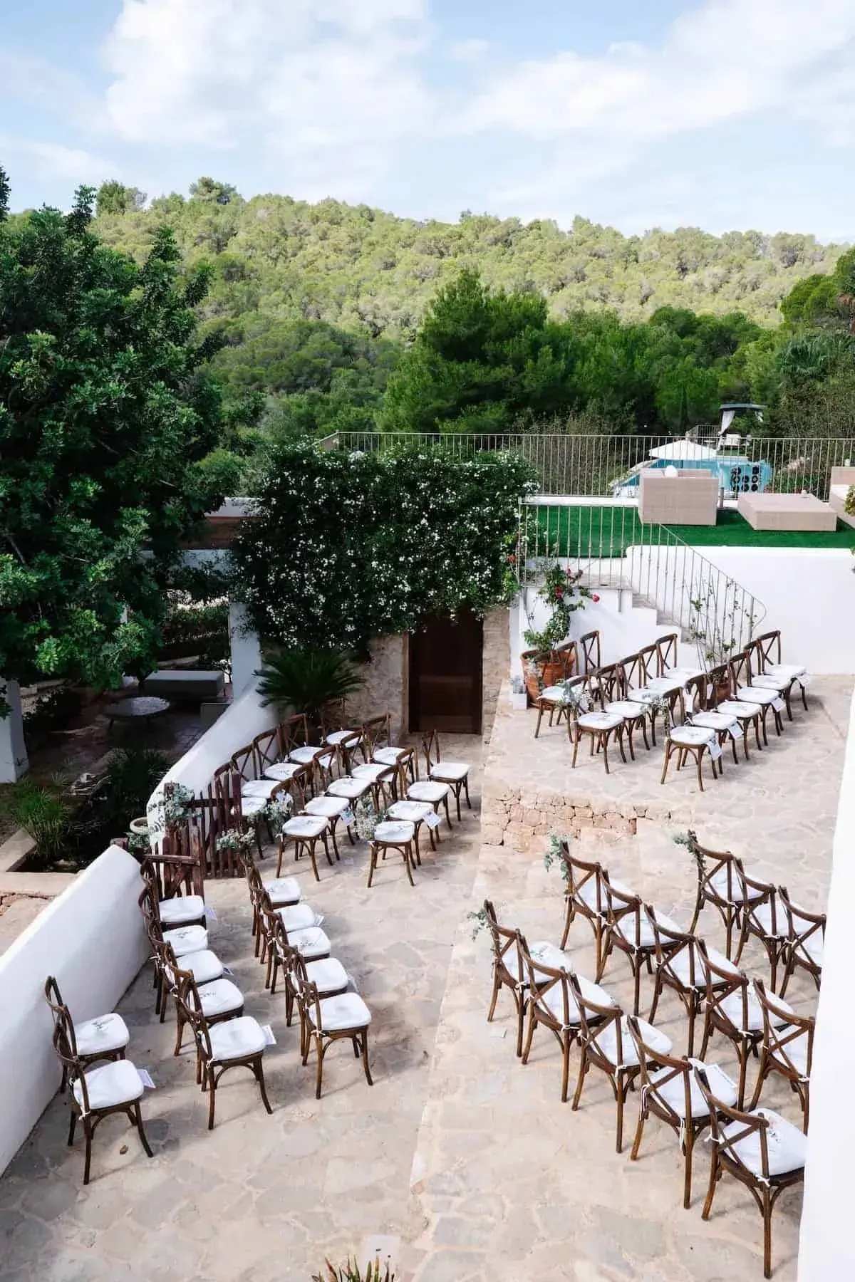 Can Frare: Ceremony seating on the wedding day