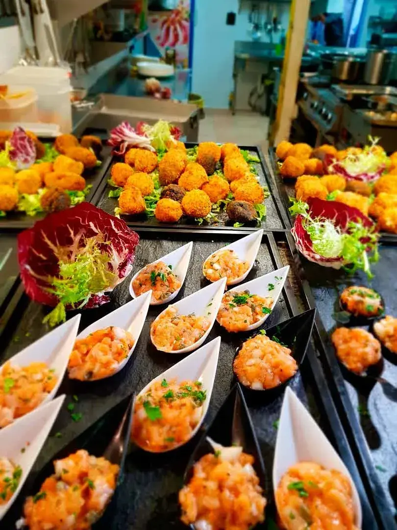Cana Sofía: Trays of canapés prepared for an event