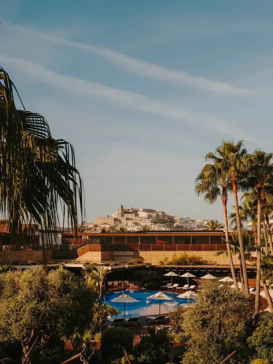 Ibiza Gran Hotel: Hotel gardens and pool with Dalt Vila behind