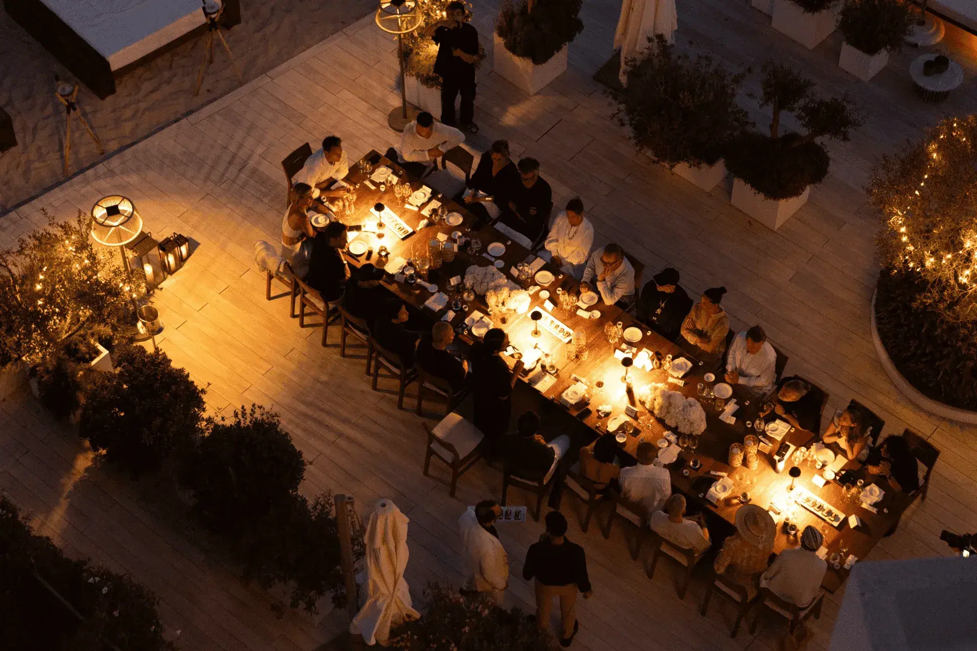 Nobu Hotel Ibiza Bay: Evening event dinner seen from above
