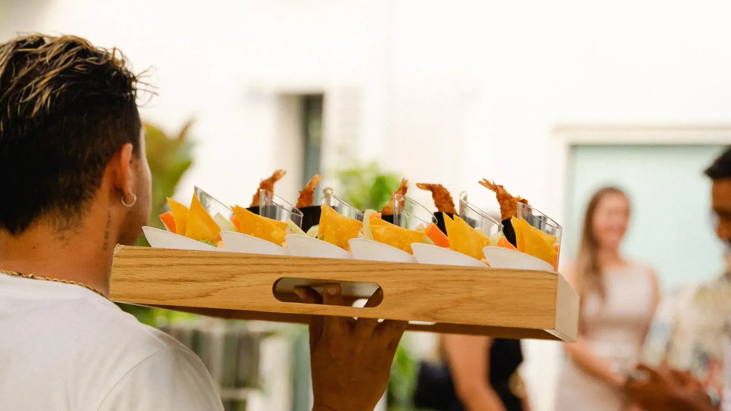 The Standard Ibiza: Tray of canapés passed around at a reception