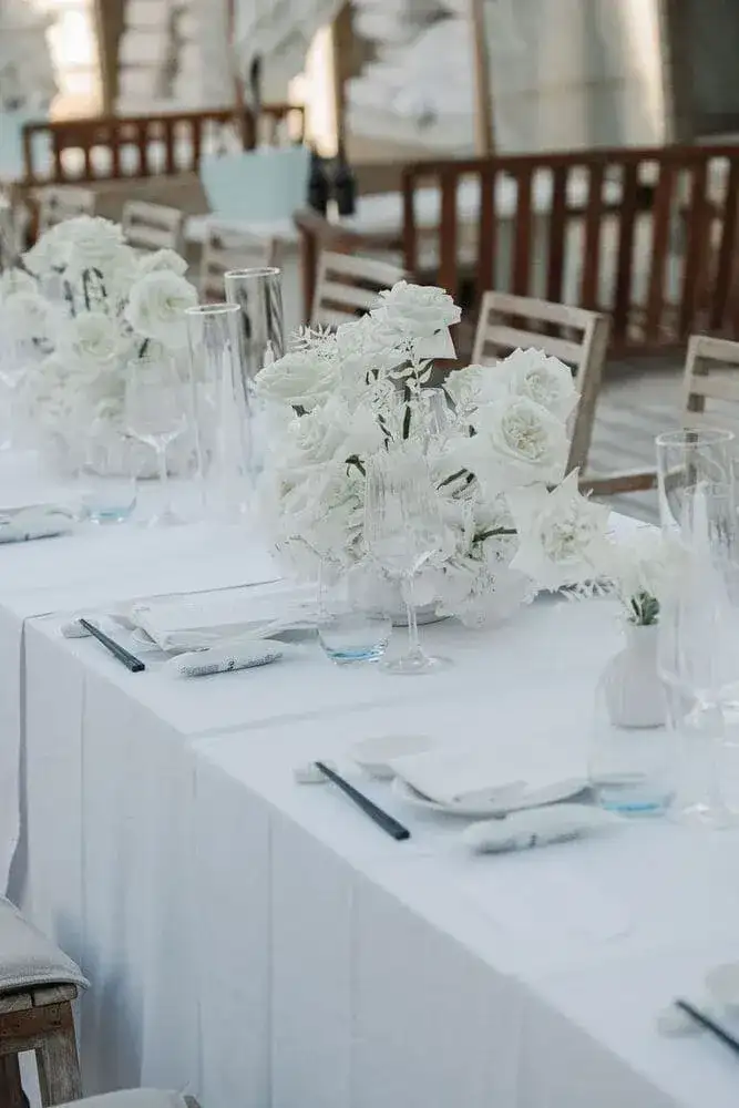 An all-white rooftop wedding at Nobu Ibiza Bay, wedding in Ibiza