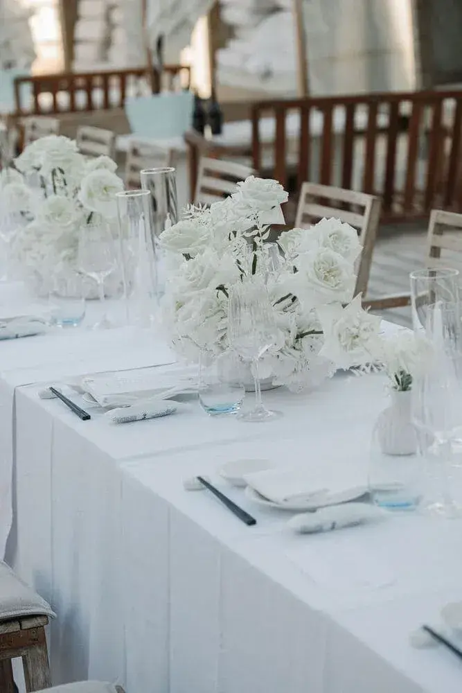An all-white rooftop wedding at Nobu Ibiza Bay, wedding in Ibiza
